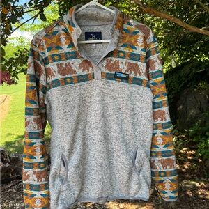 Simply Southern Gray Fleece Pullover With Bears and Jeeps
